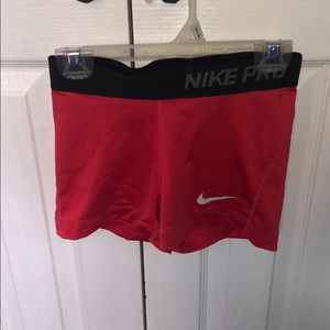 Nike pro womens shorts red and black size xs